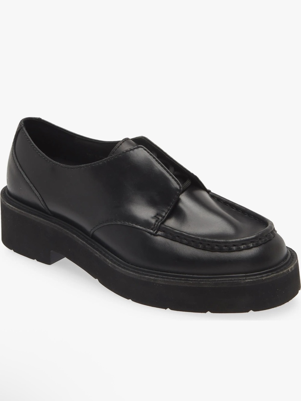 Rag & Bone Tucker Moc Toe Black Leather Platform Derby Loafers